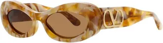 Valentino Ladies Brown Rectangular Sunglasses VLS178D