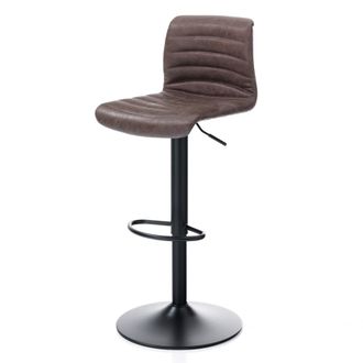 Oresteluchetta Set 2 taburetes bar piel sint&eacute;tica marr&oacute;n 86/106x40x48 cm