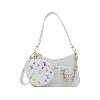 Louis Vuitton Pre-owned Marellini Leren Schoudertas - Dames - Pre-owned - Wit - Maat: ONE Size