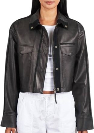 Jakett Toni Patina Leather Jacket In Black