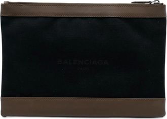 Balenciaga Pre-owned Clutches, female, Black, Size: ONE SIZE Pre-owned Canvas Pouch