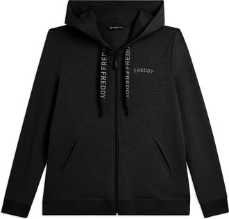 Freddy Felpa Cappuccio e Zip in Tessuto Fiammato e Coulisse FREDDY