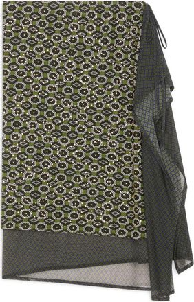 Dries Van Noten Gonna midi con stampa geometrica - Verde