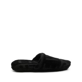 Versace Slippers, male, Black, Size: S Allover Towel Slippers