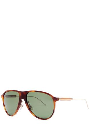 Brunello Cucinelli Sartorial Aviator-style Sunglasses - Brown Havana - One Size