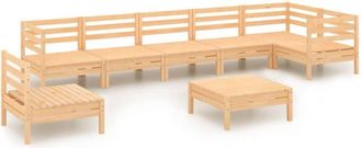 vidaXL 8 Piece Garden Lounge Set Solid Pinewood vidaXL