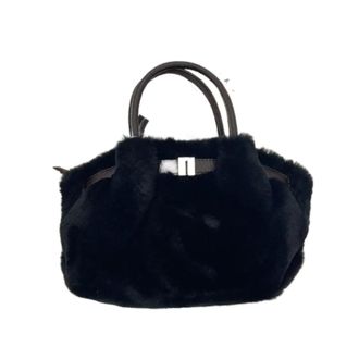 Generic Compatible For Fall Winter Plush Crossbody Bag Belted Handbag Small Tote Cute Fluffy Fur(Black)