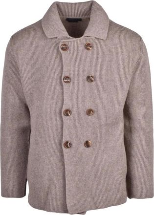 Daniele Fiesoli Truien & Vesten, Heren, Beige, 2Xl, Wol, Pullover Doppiopetto