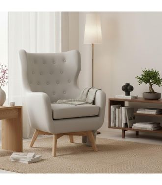 Muemue Sill&oacute;n Orejero Beige 101x75x85cm