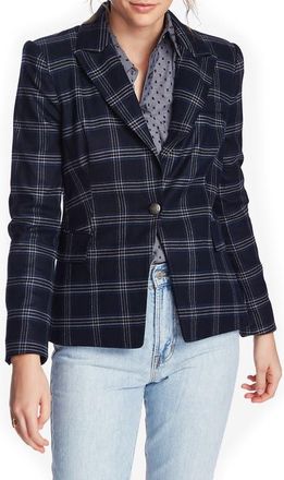 Court & Rowe Plaid One Button Blazer in Blue Night at Nordstrom, Size 4