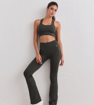 Aim'n Petite - Leggings a zampa a coste senza cuciture verde edera scuro