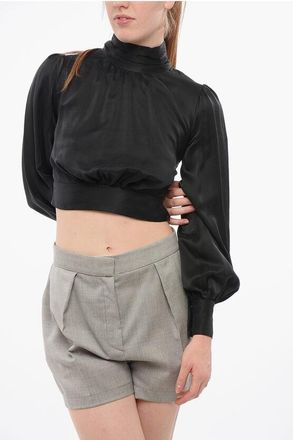 Elisabetta Franchi Silk Blouse with Back Lace-up Detail size 38