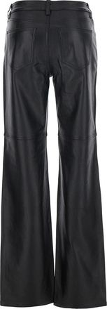 Michael Michael Kors Black Leather Belt Loop Pants For Women Lamb Trousers