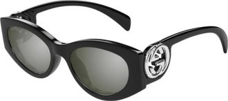 Gucci Gg 1691S Ovale Zonnebrillen - unisex - Zonnebrillen - Zwart - 54 MM - Nylon - Accessoires