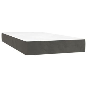 vidaXL Vidaxl - Colch&oacute;n Muelles Ensacados Terciopelo Gris Oscuro 120x190x20 Cm