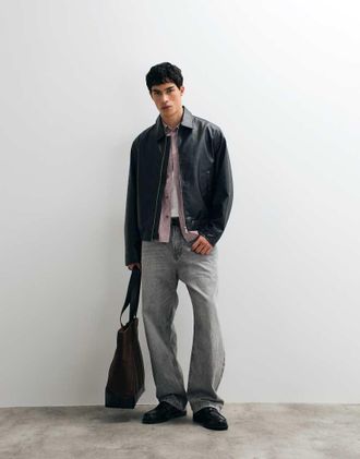 Jack & Jones Giacca in pelle sintetica nera-Nero