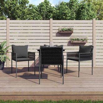vidaXL Juego Comedor Jard&iacute;n 5 Piezas Y Cojines Rat&aacute;n Sint&eacute;tico Y Acero Vidaxl