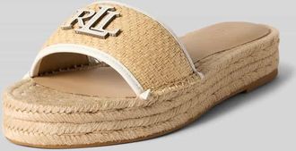 Lauren Ralph Lauren Pantoletten aus echtem Leder Modell POLLY 4 in Sand, Gr&ouml;&szlig;e 37,5