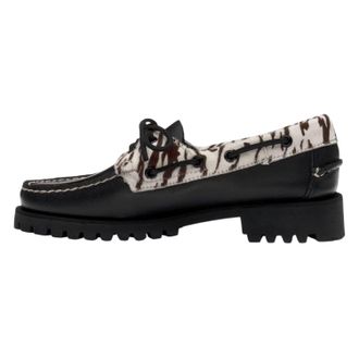 Sebago Womens/Ladies Ranger Zebra Print Buff Leather Moccasins (Black/White) - Size UK 5