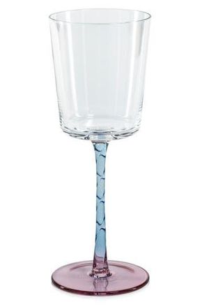 Zodax Sachi Set of 4 White Wine Glasses in Pink/Blue at Nordstrom Rack