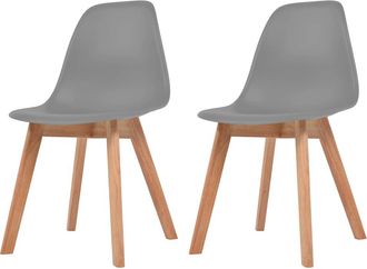 vidaXL Sillas De Comedor 2 Unidades Pl&aacute;stico Gris Vidaxl