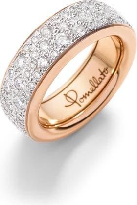 POMELLATO Iconica Diamond Ring in Rose Gold /White Diamonds at Nordstrom, Size 7.25