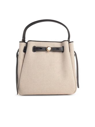 Tory Burch Kleine beige Baumwolltasche Romy Canvas Bucket von Tory Burch