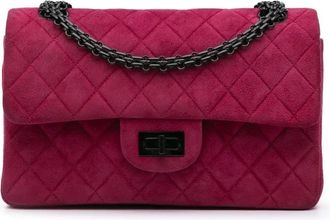 Chanel Hobo Bags - 1997-1999 Reissue 2.55 Quilted Velvet Double Flap - Gr. unisize - in Rosa - für Damen