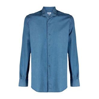 Mazzarelli Casual Shirts, male, Blue, Size: M Shirts