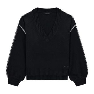 Guess V-hals Trui - Dames - V-hals truien - Zwart - L - Wol - Truien & Vesten