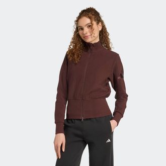 adidas Sweatjacke ADIDAS SPORTSWEAR W ALL SZN W FZ, Damen, Gr. XL, braun (shadow braun), Obermaterial: 93% Baumwolle, 7% Elasthan, Sportlich, angesetztes B&uuml;n