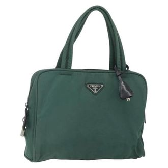 Prada Pre-owned Handbags, female, Green, Size: ONE SIZE Pre-owned Vintage Nylon Handbag