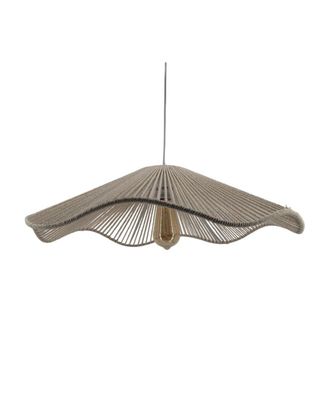 Deco Wood L&aacute;mpara de techo de algod&oacute;n en color natural de 59cm