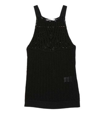Iro Black Embellished Scoop Neck Top