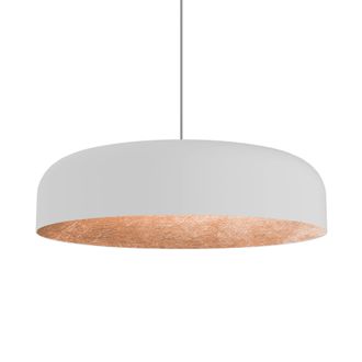 Lumicom Lumicom Tuzzi Sospensione, 1xe27, Max 42w, Metallo, Bianco Opaco/foglia Rame, D.40cm