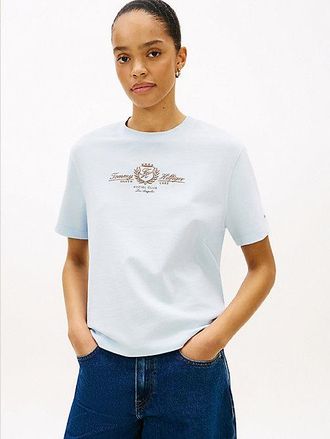 Tommy Hilfiger Camiseta amplia con logo y escudo bordado