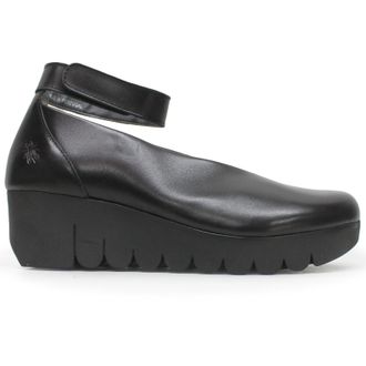 FLY London VILY161FLY Burn Leather Womens Comfort Shoes - Black - Size:UK 4