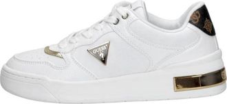 Guess Schoenen, Dames, Wit, 37 EU, Leer, Triangle Low-Top Sneakers