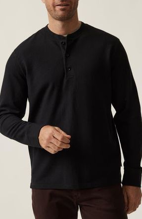 34 Heritage Long Sleeve Pima Cotton Blend Henley in Black at Nordstrom, Size Xx-Large