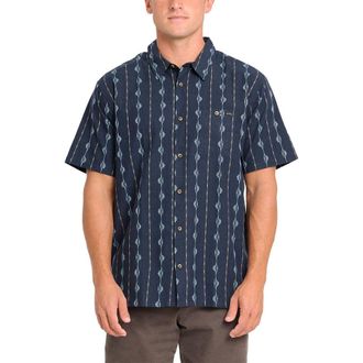 Billabong Sundays Stripe Jacquard Short Sleeve Cotton Button-Up Shirt in Real Teal at Nordstrom, Size Xx-Large