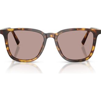 Miu Miu 53mm Square Sunglasses in Honey Havana /Light Purple at Nordstrom