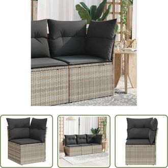 vidaXL vidaXL Cuscino da seduta - Divano Angolare Giardino con Cuscini Grigio Chiaro Polyrattan