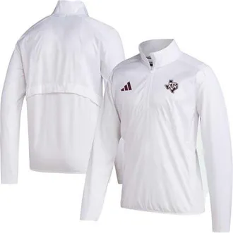 adidas Mens adidas White Texas A&M Aggies Sideline AEROREADY Raglan Sleeve Quarter-Zip Jacket at Nordstrom, Size Xx-Large
