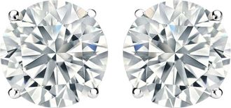 Diamond2Deal 5 Ct Round Cut Lab Grown Diamond Stud Earrings 14k White Gold VS Clarity, F-G Color