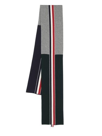 Thom Browne Sciarpa con righe - Blu