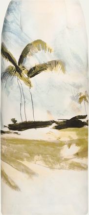 Oscar De La Renta Palm Tree Satin Midi Pencil Skirt