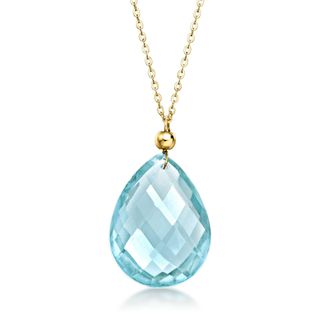 Ross-Simons Sky Blue Topaz Necklace in 10kt Yellow Gold
