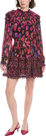 Farm Rio Farm Rio Iridescent Leopards Ruffled Mini Dress