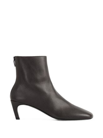 Toteme Brown Leather Ankle Boots