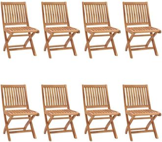 vidaXL Vidaxl - Folding Garden Chairs 8 pcs Solid Teak Wood